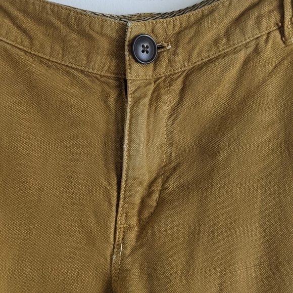 MADEWELL Linen Cotton Blend Mustard Skinny Pants 0 - Picture 8 of 12